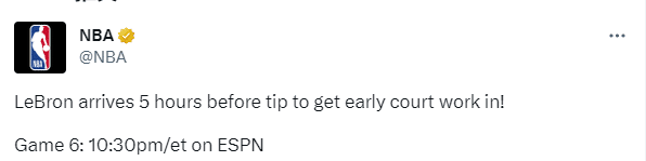 詹皇提前5小时备战G6：三分神准兴奋暴扣 或今天黑七延续不败神迹