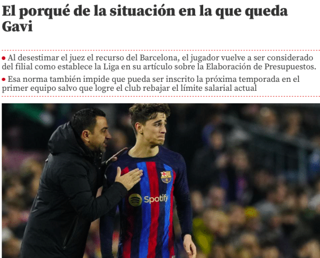 上诉被驳回！巴萨9千万金童一线队注册资格遭取消，今夏可自由身离队