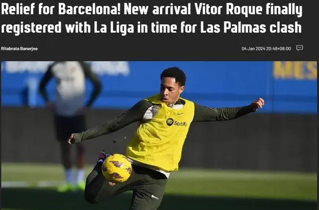 与拉斯帕尔马斯的比赛之前 巴萨已成功注册了新签约球员罗克