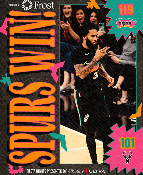 马刺119-101送雄鹿3连败，字母哥21分，文班亚马22+10